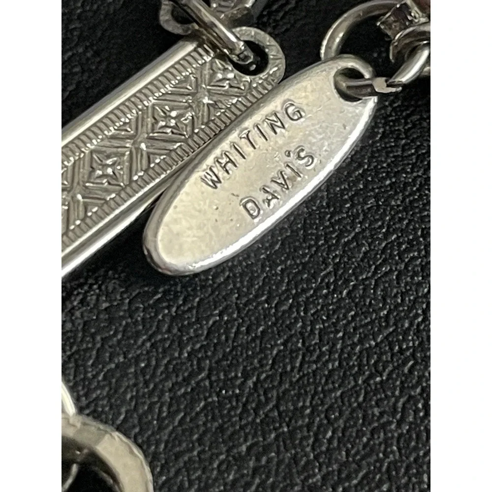 Vintage WHITING DAVIS Necklace Faux Turquoise Pendant - Picture 2 of 10